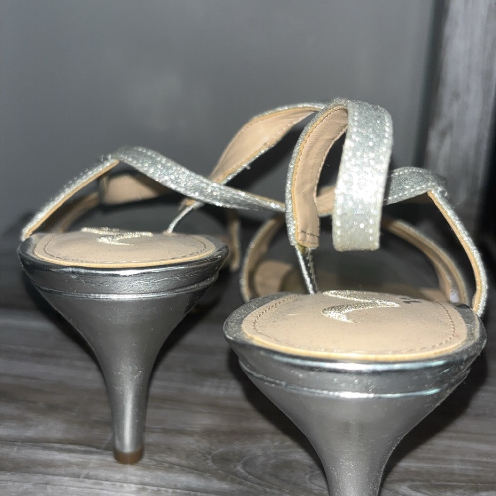 Nina Silver Heels with Straps - Picture 3 of 5